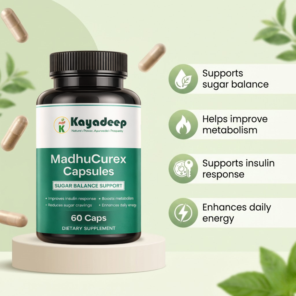 MadhuCurex Capsule - 100% Natural Supplement for Managing Blood Sugar.